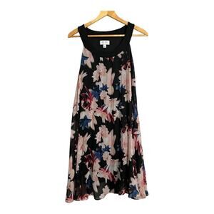 Floral Pleated Dress Elle Swing Trapeze Loose Spring S Small Floral